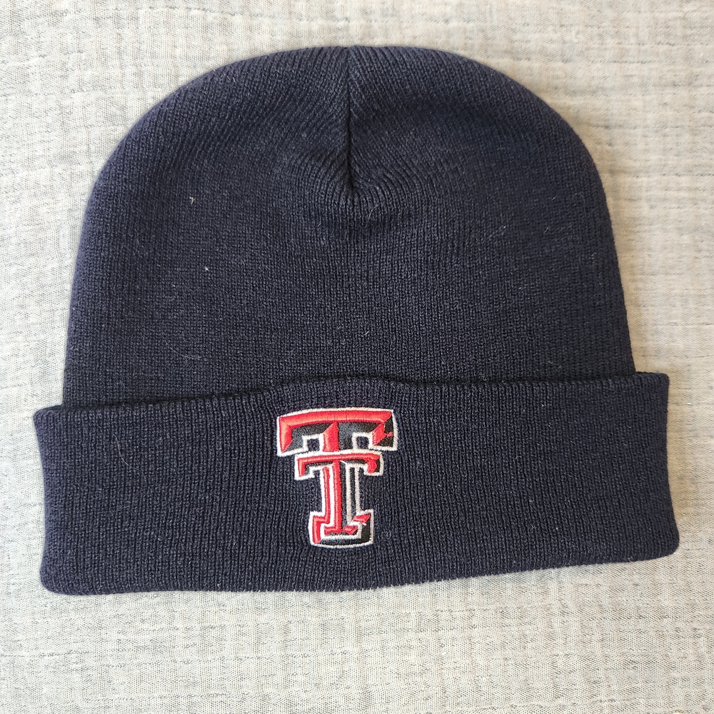 Texas Tech Black Beanie Adult